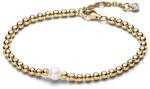 Pandora Timeless Perlen-Armband, 14-kar&auml;tig vergoldet, mit wei&szlig;er, behandelter