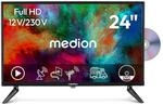 MEDION 59,9 cm (24 Zoll) Full HD Fernseher (integrierter DVD-Player, perfekt...