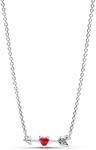 PANDORA Moments Pfeil & Murano-Glas-Herz Halskette aus Sterling Silber mit...
