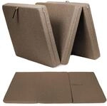 sunnypillow Premium Klappmatratze 80x195x15cm Braun, 3teil Faltmatratze | mit