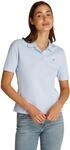 Tommy Hilfiger Damen Poloshirt Kurzarm Regular Fit, Blau (Breezy Blue), XS
