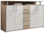 DRIFT Sideboard mit Ablage in Eiche Sonoma Optik, Wei&szlig; - Moderne Kommode mit