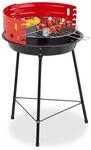 Relaxdays Holzkohlegrill, &Oslash; 37 cm, Dreibein, Picknickgrill Garten & Park, Griller