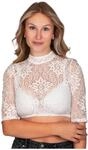 Edelnice Trachtenmode hochwertige Dirndlbluse Sissi aus Spitze Creme oder Blau