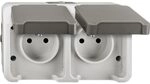 Schneider Electric Merten Aufputz Doppelsteckdose mit Schutzkontaktstift, 2-fach,