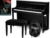 Classic Cantabile UP-1 SH E-Piano Schwarz Hochglanz Deluxe Set, Soft | 88...