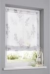 Halbtransparentes bedrucktes Raffrollo mit Edelstahl - Fensterhaken Danny,...
