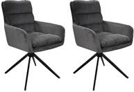 byLIVING Esszimmerstuhl 2er-Set PURA, 360&deg; drehbar, Grob-Cord dunkelgrau