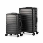 Travelhouse Oslo S+M Aluminium Kofferset 55/65 cm 44/70 L Schwarz | 2er Kofferset: S