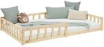 Homestyle4u Bodenbett 120x200 Kiefer Kinderbett mit Rausfallschutz