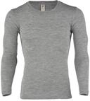 Engel Natur, Herren Shirt Langarm, Wolle & Seide, Hellgrau Melange, 46/48