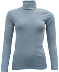 Engel, Damen Rollkragen Pullover, 70% Wolle (kbT), 30% Seide (Bergblau, 34-36)