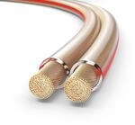 PureLink Lautsprecherkabel OFC 2x2,50mm&sup2; (0,20mm), 25,0m, transparent mit roter