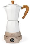 Jocca Elektrische Italienische Kaffeemaschine Nature, 6 Tassen Mokkakocher, 300ml,