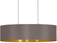 EGLO Pendellampe Maserlo, 2 flammige Textil Pendelleuchte, H&auml;ngeleuchte oval...