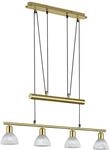 Trio Leuchten LED-JoJo-Pendelleuchte "Levisto" in Messing matt, Glas alabasterfarbig