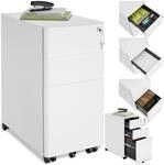 tectake&reg; B&uuml;ro Metall Aktenschrank mit Rollen, abschlie&szlig;bare Kommode mit...