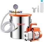 VEVOR 18,93 L Vakuumkammer & 3,5 CFM Pumpe, Edelstahlkammer, einstufiges