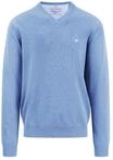 FYNCH-HATTON Pullover aus Baumwolle mit V-Ausschnitt Crystal Blue/S