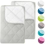 wometo 2 St&uuml;ck Microfaser Sommer Steppbett Wende-Design 135x200 oekoTex - wei&szlig; und