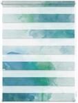 Lichtblick Doppelrollo Klemmfix ohne Bohren mit Motiv, Aquarell - Blau Gr&uuml;n,