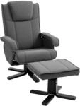 HOMCOM Relaxsessel mit Hocker, 360&deg; Drehbarer Fernsehsessel, Dunkelgrau