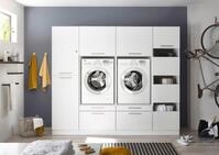 respekta Waschmaschinenschrank Trockner Schrank W&auml;scheschrank 235 cm Wei&szlig;...
