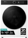 Hisense WD5I8043BWF Waschtrockner Slim Frontlader 8 kg, Slim, Klasse A, 1.400...