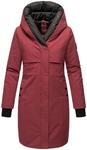 Navahoo Damen Mantel lange warme Winter Steppjacke mit Kapuze und magnetischen