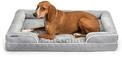 lionto orthop&auml;disches Hundebett + erh&ouml;hter Rand, 97x71x17 cm, Hundekissen...