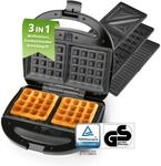 GOURMETmaxx Waffeleisen 3 in 1 | Waffelautomat, Sandwichmaker, Kontaktgrill 