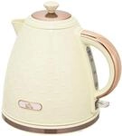 HOMCOM Elektrischer Wasserkocher 1,7L Schnellkochfunktion 2,2kW Beige