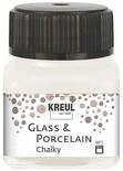 KREUL 16631 - Glass & Porcelain Chalky White Cotton, 20 ml Glas, sanft - matte...