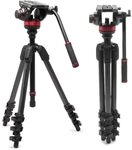 Manfrotto 055 Video-Stativ mit 502 Video-Fluid-Kopf, Carbonfaser, professionelles