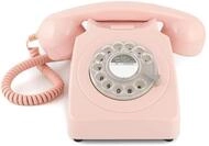 GPO 746ROTARYPINK Retro Telefon mit W&auml;hlscheibe im 70er Jahre Design Pink- Nelke
