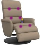 vidaXL Massagesessel, Sessel Verstellbare R&uuml;ckenlehne Fu&szlig;teil, Drehbar
