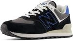 New Balance Unisex-Erwachsene 574 V2 Sneaker, Schwarz/Blauer Achat, 8 Wide Women/6.5