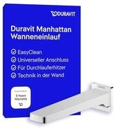 Duravit Manhattan Wanneneinlauf, Badewanneneinlauf mit eckiger Wandabdeckung,...
