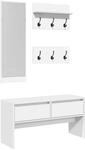 vidaXL Garderobenset 4-TLG., Flurgarderobe mit 6 Garderobenhaken, Garderobe f&uuml;r