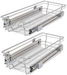vidaXL Einbauschublade Korbauszug 2 Stk. Silbern 300 mm
