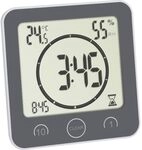 TFA Dostmann Bad-/ K&uuml;chenuhr mit Timer, 60.4001.10, Befestigung ohne Bohren, Zeit