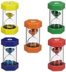 Relaxdays Sanduhren 5er Set XXL f&uuml;r Kinder, Timer, 1/5/10/15/30 Minuten, Kunststoff,
