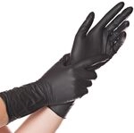 FRANZ MENSCH 100 St&uuml;ck, Nitrilhandschuhe, XL, schwarz, 30cm, Nitril robust |...