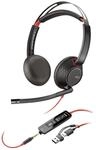 POLY Blackwire 5220 Stereo Auriculares Con Micr&oacute;fono USB-C/A/Jack 3.5mm Negros