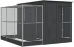 vidaXL Voliere mit Erweiterung Silber 290 x 303 x 216 cm Stahl