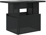 vidaXL Gartentisch mit Glasplatte Schwarz 100x55x73 cm Poly Rattan