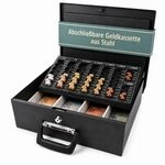 hjh OFFICE Geldkassette SAFE I &ndash; Abschlie&szlig;bare Stahl-Geldkassette mit