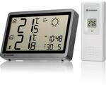 Bresser MeteoTemp HZ Wetterstation Funk mit Au&szlig;ensensor, anthrazit | Innen und