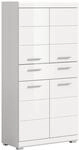 xonox.home - Badmidischrank Scout 74x141x31 cm in wei&szlig; und wei&szlig; Hochglanz - Badset