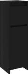 vidaXL Badezimmerschrank 30x30x95 cm, Schwarz, Holzwerkstoff, Schrank mit Stauraum,